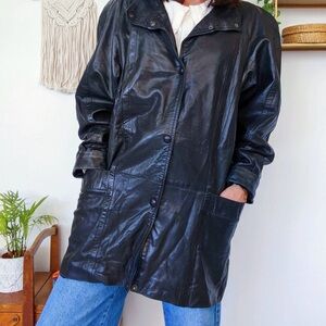 Women's Classic vintage Black Leather Jacket